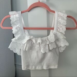 ZARA Ruffle Crop Tank Top